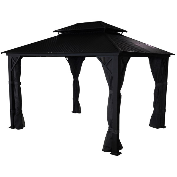 gazebo noir a toit rigide Metropolis