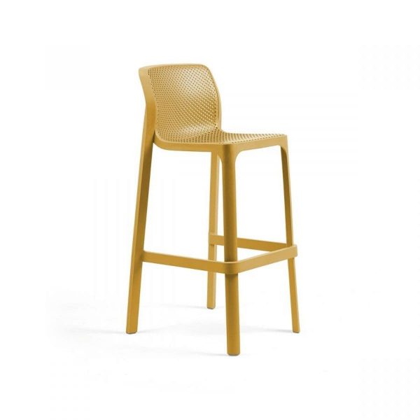 banc de bar ou tabouret jaune moutarde meuble de jardin