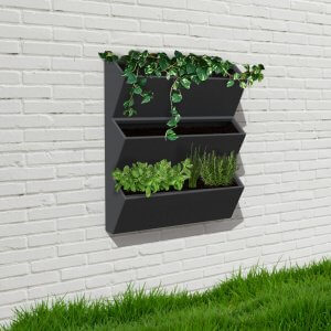 Jardinière murale triple haute gamme noire