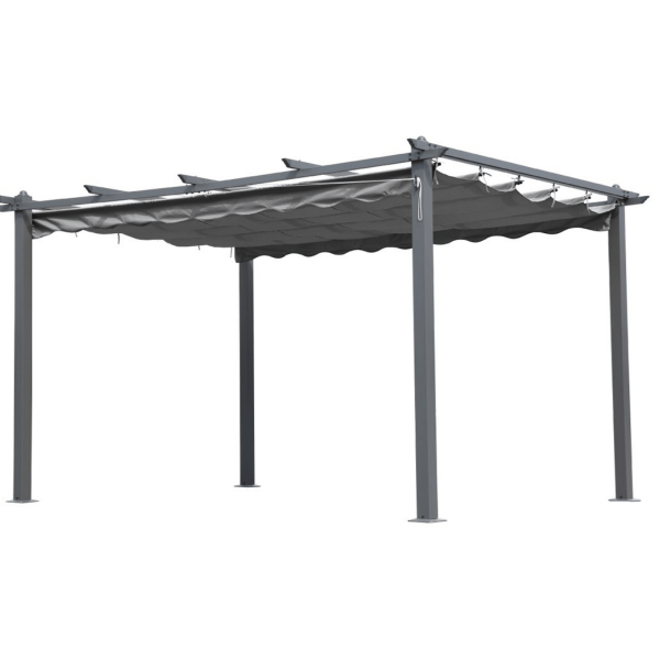 pergola capri à toiture en toile gris 10 par 12