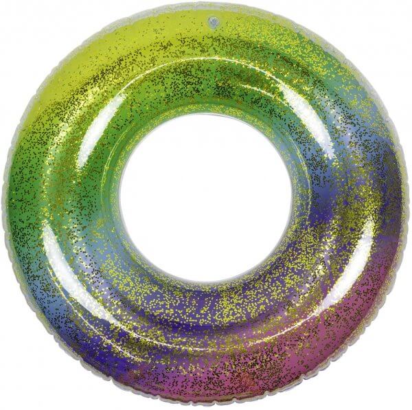 Bouée paillettes arc-en-ciel