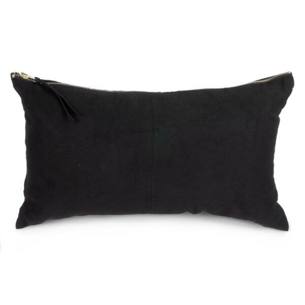 Coussin en suédine noir