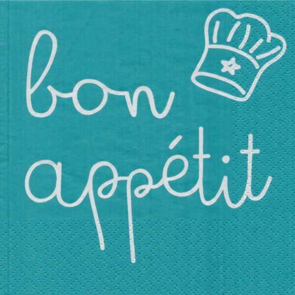 Serviettes de table - Bon appétit turquoise