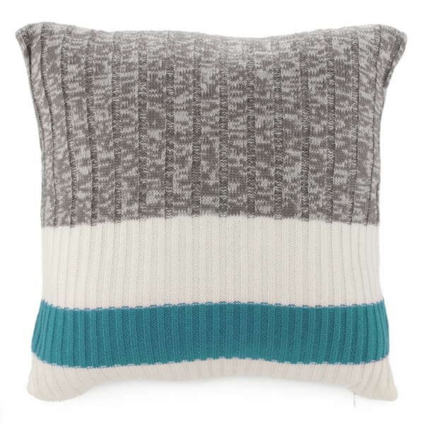 Coussin tricot gris