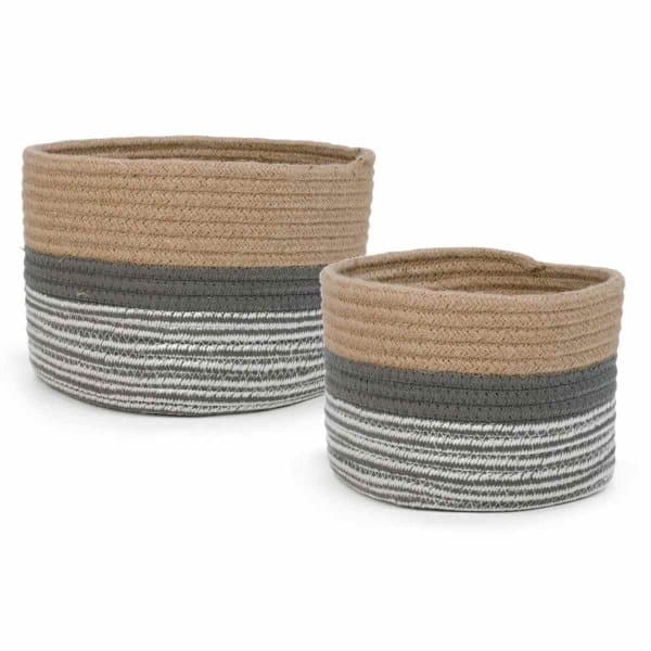 Paniers gris beige et blanc (2)