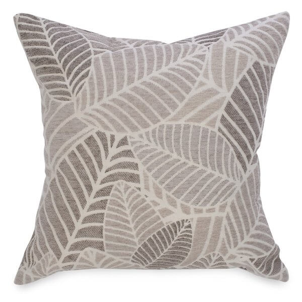 Coussin feuillage brun et taupe