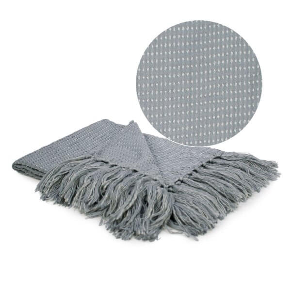 Jeté gris pâle tissée