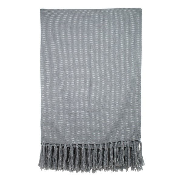 Jeté gris pâle tissée