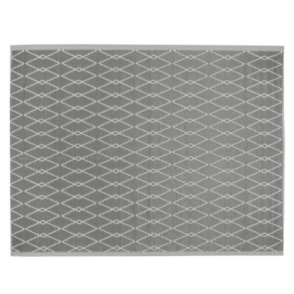 Tapis d'extérieur gris à motifs losanges