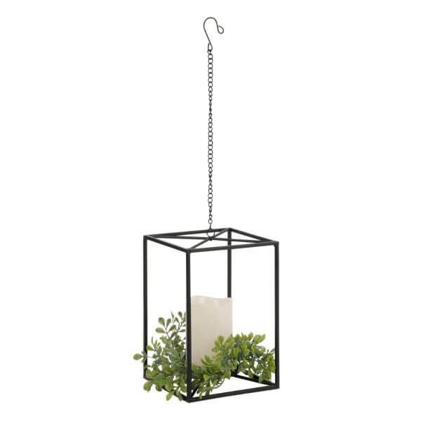 Lanterne suspendue avec feuillage