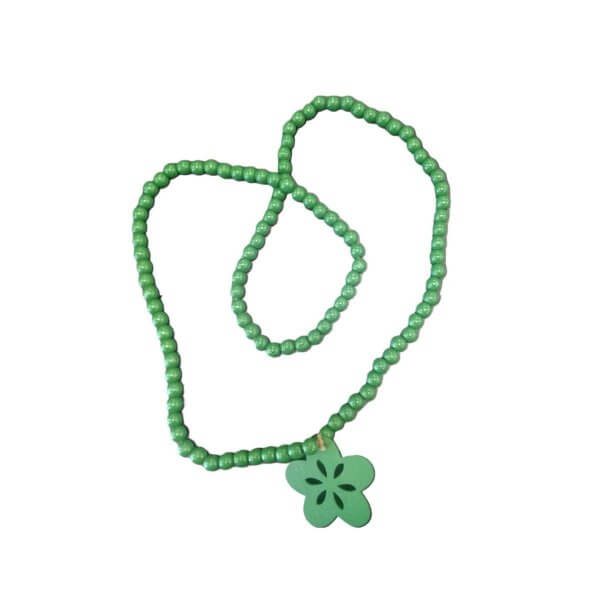Billes de bois - attache rideaux - vert