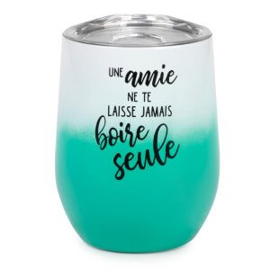Gobelet isotherme turquoise et blanc