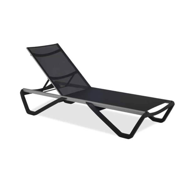 chaise longue aluminium tissu respirant à l'épreuve de l'eau