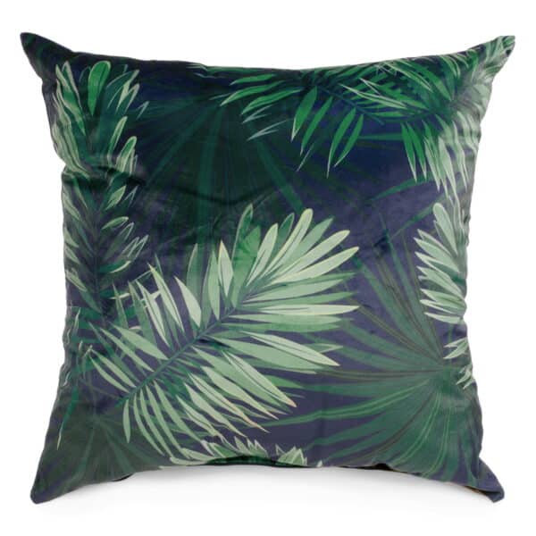 Coussin feuillage vert et bleu