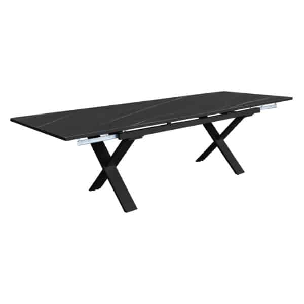 Table extensible pierre sintérisée effet marbre