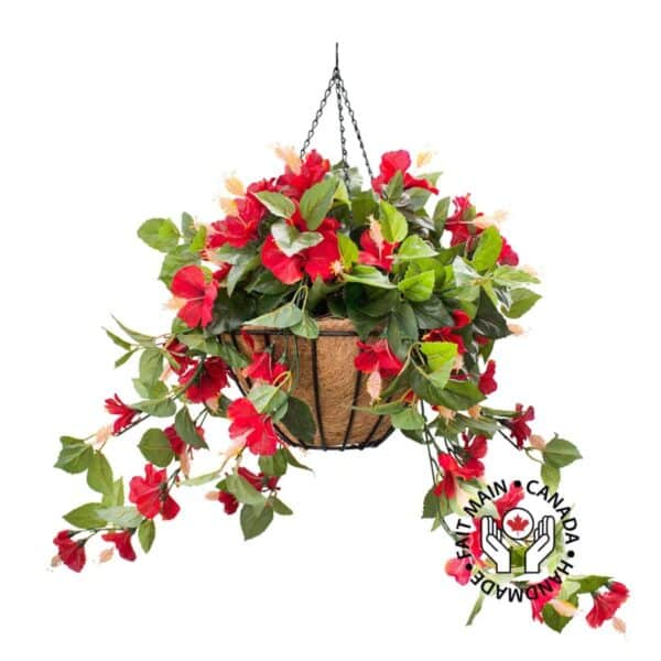 fleurs artificielles suspendues extérieur