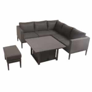 Sectionnel extérieur aluminium textilène