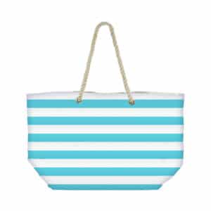 Sac de plage rayé turquoise