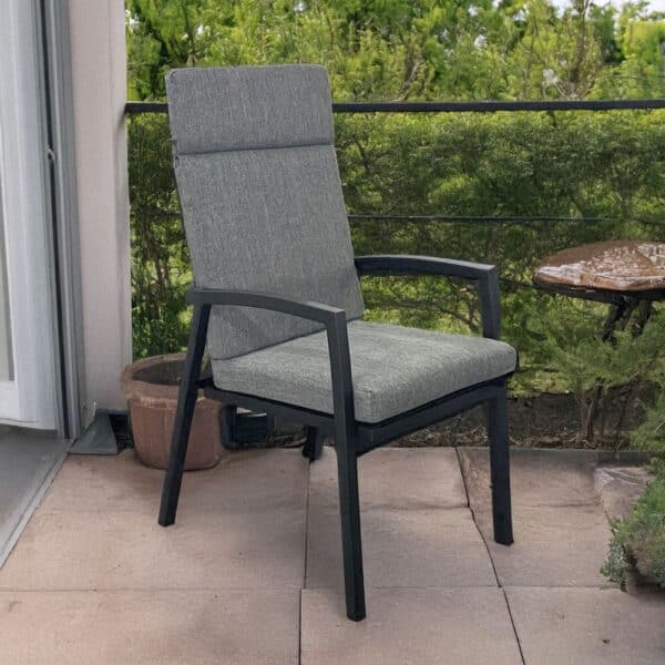chaise inclinable aluminium pour l'extérieur avec coussin