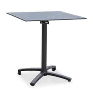 Table aluminium noir dessus en pierre sintérisée